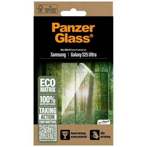 PanzerGlass Szkło hartowane do Samsung Galaxy S25 Ultra PanzerGlass Ultra-Wide Fit Eco Matrix PanzerGlass Szkło hartowane do Samsung Galaxy S25 Ultra PanzerGlass Ultra-Wide Fit Eco Matrix