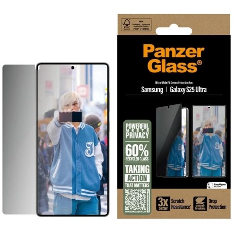 PanzerGlass Szkło hartowane do Samsung Galaxy S25 Ultra PanzerGlass Ultra-Wide Fit Privacy PanzerGlass Szkło hartowane do Samsung Galaxy S25 Ultra PanzerGlass Ultra-Wide Fit Privacy