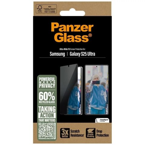 PanzerGlass Szkło hartowane do Samsung Galaxy S25 Ultra PanzerGlass Ultra-Wide Fit Privacy PanzerGlass Szkło hartowane do Samsung Galaxy S25 Ultra PanzerGlass Ultra-Wide Fit Privacy