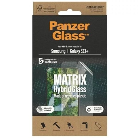 PanzerGlass Szkło hybrydowe do Samsung Galaxy S23+ PanzerGlass Matrix Ultra-Wide Fit z pozycjonerem PanzerGlass Szkło hybrydowe do Samsung Galaxy S23+ PanzerGlass Matrix Ultra-Wide Fit z pozycjonerem