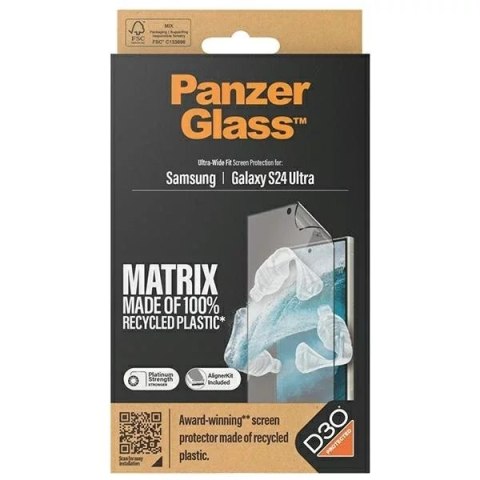 PanzerGlass Szkło hybrydowe do Samsung Galaxy S24 Ultra PanzerGlass Ultra-Wide Fit Matrix PanzerGlass Szkło hybrydowe do Samsung Galaxy S24 Ultra PanzerGlass Ultra-Wide Fit Matrix