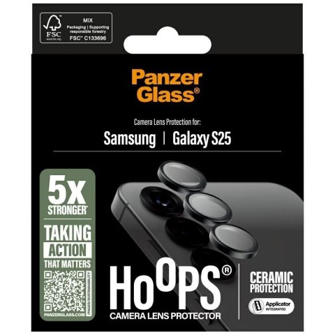 PanzerGlass Szkło na aparat do Samsung Galaxy S25 PanzerGlass Hoops Camera Lens Protector Szare PanzerGlass Szkło na aparat do Samsung Galaxy S25 PanzerGlass Hoops Camera Lens Protector Szare