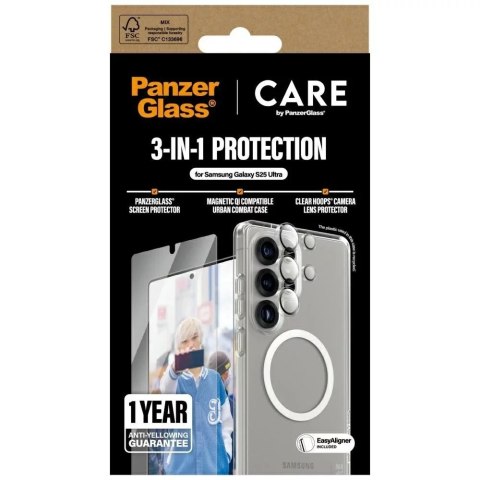 PanzerGlass Zestaw CARE Flagship 3w1 do Samsung Galaxy S25 Ultra Etui+Szkło+Uchwyt PanzerGlass Zestaw CARE Flagship 3w1 do Samsung Galaxy S25 Ultra Etui+Szkło+Uchwyt