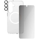 PanzerGlass Zestaw ochronny do Samsung Galaxy S25 CARE by PanzerGlass Flagship 3w1 Etui + Szkło Prywatyzujące + Lens