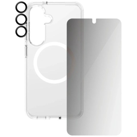 PanzerGlass Zestaw ochronny do Samsung Galaxy S25 CARE by PanzerGlass Flagship 3w1 Etui + Szkło Prywatyzujące + Lens PanzerGlass Zestaw ochronny do Samsung Galaxy S25 CARE by PanzerGlass Flagship 3w1 Etui + Szkło Prywatyzujące + Lens