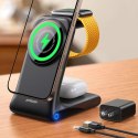 Joyroom Ładowarka bezprzewodowa Joyroom 15W 3w1 stacja ładująca z MagSafe - czarna