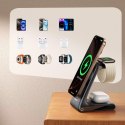 Joyroom Ładowarka bezprzewodowa Joyroom 15W 3w1 stacja ładująca z MagSafe - czarna
