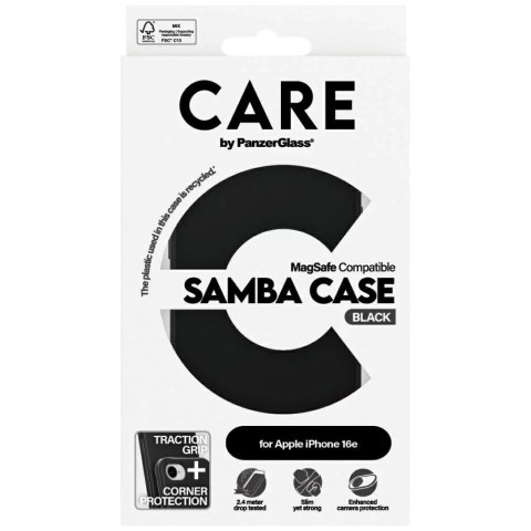 PanzerGlass Etui CARE do iPhone 16e by PanzerGlass Fashionable Samba MagSafe Czarny PanzerGlass Etui CARE do iPhone 16e by PanzerGlass Fashionable Samba MagSafe Czarny