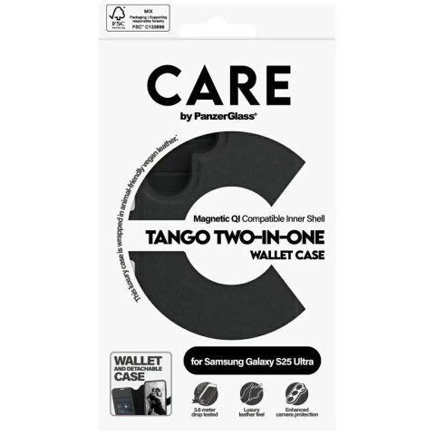 PanzerGlass Etui do Samsung Galaxy S25 Ultra CARE by PanzerGlass Feature Tango Wallet 2w1 Czarny PanzerGlass Etui do Samsung Galaxy S25 Ultra CARE by PanzerGlass Feature Tango Wallet 2w1 Czarny