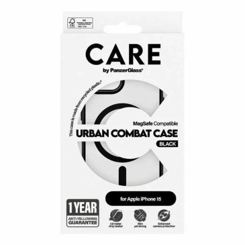 PanzerGlass Etui do iPhone 15 6,1" CARE by PanzerGlass Urban Combat Case MagSafe Czarny/Black PanzerGlass Etui do iPhone 15 6,1" CARE by PanzerGlass Urban Combat Case MagSafe Czarny/Black