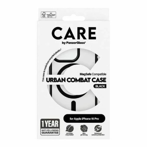 PanzerGlass Etui do iPhone 15 Pro 6,1" CARE by PanzerGlass Urban Combat Case MagSafe Czarny/Black PanzerGlass Etui do iPhone 15 Pro 6,1" CARE by PanzerGlass Urban Combat Case MagSafe Czarny/Black