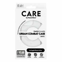 PanzerGlass Etui do iPhone 15 Pro CARE by PanzerGlass Urban Combat Case MagSafe Przezroczysty z Białymi Magnesami