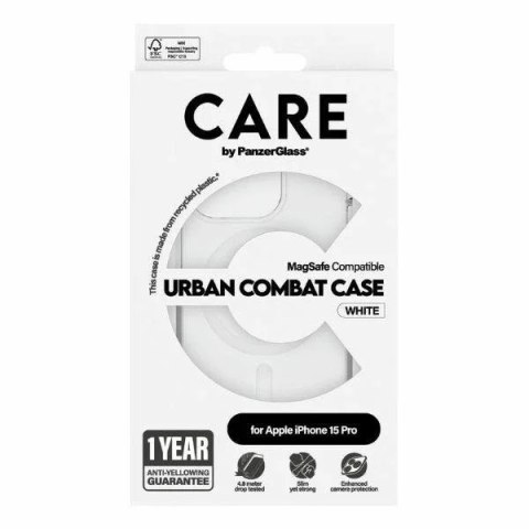 PanzerGlass Etui do iPhone 15 Pro CARE by PanzerGlass Urban Combat Case MagSafe Przezroczysty z Białymi Magnesami PanzerGlass Etui do iPhone 15 Pro CARE by PanzerGlass Urban Combat Case MagSafe Przezroczysty z Białymi Magnesami