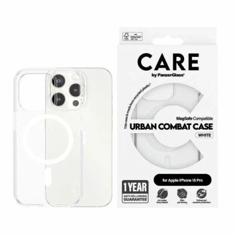 PanzerGlass Etui do iPhone 15 Pro CARE by PanzerGlass Urban Combat Case MagSafe Przezroczysty z Białymi Magnesami PanzerGlass Etui do iPhone 15 Pro CARE by PanzerGlass Urban Combat Case MagSafe Przezroczysty z Białymi Magnesami