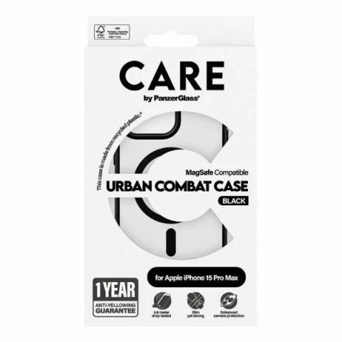 PanzerGlass Etui do iPhone 15 Pro Max CARE by PanzerGlass Urban Combat Case MagSafe Przezroczysto-Czarne PanzerGlass Etui do iPhone 15 Pro Max CARE by PanzerGlass Urban Combat Case MagSafe Przezroczysto-Czarne