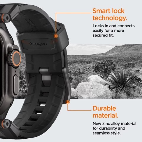 Spigen Pasek Opaska Spigen DuraPro Armor do Apple Watch 42-49mm - Czarny Black Edition Spigen Pasek Opaska Spigen DuraPro Armor do Apple Watch 42-49mm - Czarny Black Edition