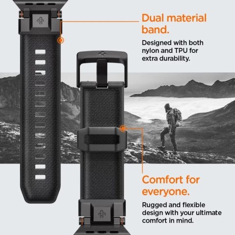 Spigen Pasek Opaska Spigen DuraPro Armor do Apple Watch 42-49mm - Czarny Black Edition Spigen Pasek Opaska Spigen DuraPro Armor do Apple Watch 42-49mm - Czarny Black Edition