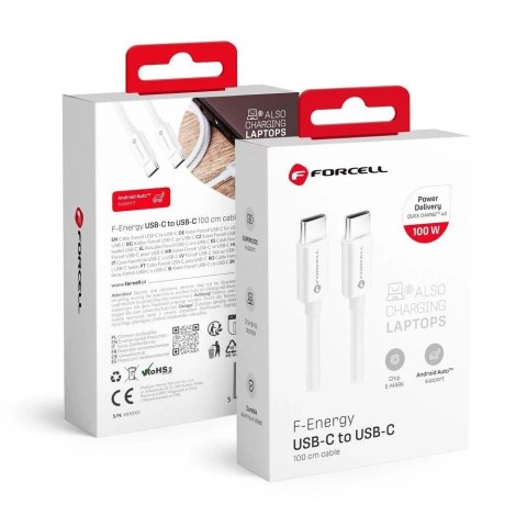 Forcell Kabel USB-C 100W 1m Forcell C339 e-mark QC 4.0 PD LAPTOP PC SMARTFON