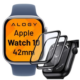 Alogy 2x Szkło Hybrydowe do Apple Watch 10 42mm Alogy 3D Glass z czarną ramką