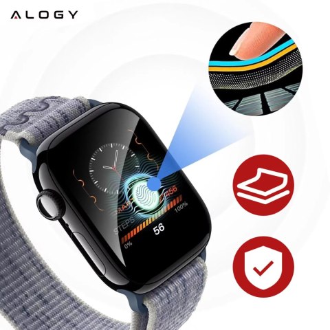 Alogy 2x Szkło Hybrydowe do Apple Watch 10 42mm Alogy 3D Glass z czarną ramką Alogy 2x Szkło Hybrydowe do Apple Watch 10 42mm Alogy 3D Glass z czarną ramką