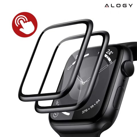 Alogy 2x Szkło Hybrydowe do Apple Watch 10 42mm Alogy 3D Glass z czarną ramką Alogy 2x Szkło Hybrydowe do Apple Watch 10 42mm Alogy 3D Glass z czarną ramką