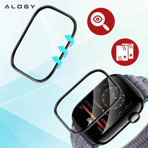 Alogy 2x Szkło Hybrydowe do Apple Watch 10 42mm Alogy 3D Glass z czarną ramką Alogy 2x Szkło Hybrydowe do Apple Watch 10 42mm Alogy 3D Glass z czarną ramką