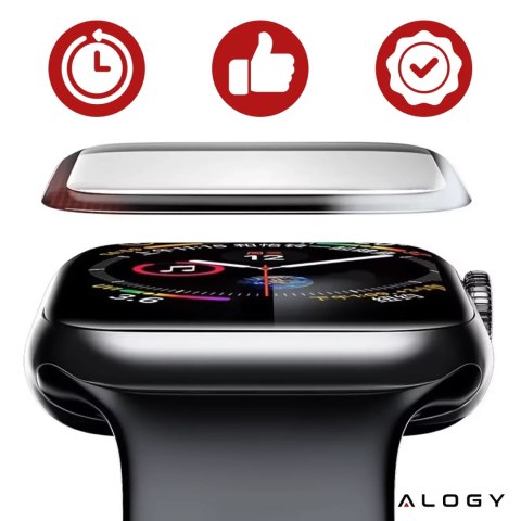 Alogy 2x Szkło Hybrydowe do Apple Watch 10 42mm Alogy 3D Glass z czarną ramką Alogy 2x Szkło Hybrydowe do Apple Watch 10 42mm Alogy 3D Glass z czarną ramką