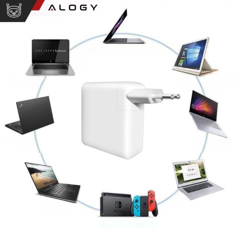 Alogy Ładowarka Zasilacz do Apple MacBook Alogy Universal Charger Kabel 2m USB-C do USB-C Szybkie ładowanie PowerDelivery PD 61W Biały Alogy Ładowarka Zasilacz do Apple MacBook Alogy Universal Charger Kabel 2m USB-C do USB-C Szybkie ładowanie PowerDelivery PD 61W Biały