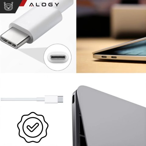 Alogy Ładowarka Zasilacz do Apple MacBook Alogy Universal Charger Kabel 2m USB-C do USB-C Szybkie ładowanie PowerDelivery PD 61W Biały Alogy Ładowarka Zasilacz do Apple MacBook Alogy Universal Charger Kabel 2m USB-C do USB-C Szybkie ładowanie PowerDelivery PD 61W Biały