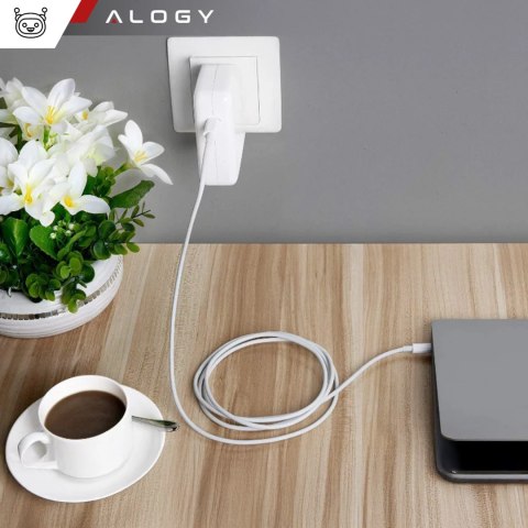 Alogy Ładowarka Zasilacz do Apple MacBook Alogy Universal Charger Kabel 2m USB-C do USB-C Szybkie ładowanie PowerDelivery PD 61W Biały Alogy Ładowarka Zasilacz do Apple MacBook Alogy Universal Charger Kabel 2m USB-C do USB-C Szybkie ładowanie PowerDelivery PD 61W Biały