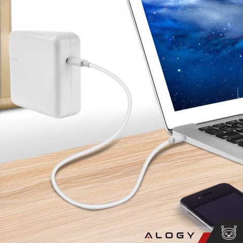 Alogy Ładowarka Zasilacz do Apple MacBook Alogy Universal Charger Kabel 2m USB-C do USB-C Szybkie ładowanie PowerDelivery PD 61W Biały Alogy Ładowarka Zasilacz do Apple MacBook Alogy Universal Charger Kabel 2m USB-C do USB-C Szybkie ładowanie PowerDelivery PD 61W Biały