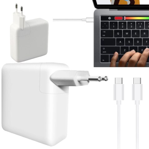 Alogy Ładowarka Zasilacz do Apple MacBook Alogy Universal Charger Kabel 2m USB-C do USB-C Szybkie ładowanie PowerDelivery PD 61W Biały Alogy Ładowarka Zasilacz do Apple MacBook Alogy Universal Charger Kabel 2m USB-C do USB-C Szybkie ładowanie PowerDelivery PD 61W Biały