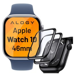 Alogy Szkło Hybrydowe do Apple Watch 10 46mm Alogy 3D Glass z czarną ramką
