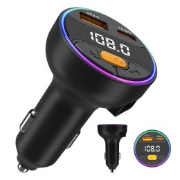 Alogy Transmiter samochodowy z Ładowarką Alogy PowerTune USB-A USB-C szybkie ładowanie PowerDelivery PD30W Quick Charge QC3.0 Czarny