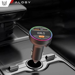Alogy Transmiter samochodowy z Ładowarką Alogy PowerTune USB-A USB-C szybkie ładowanie PowerDelivery PD30W Quick Charge QC3.0 Czarny
