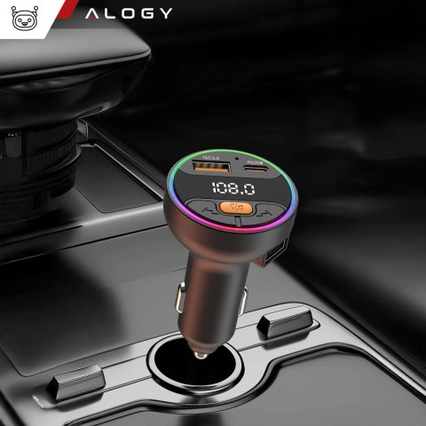 Alogy Transmiter samochodowy z Ładowarką Alogy PowerTune USB-A USB-C szybkie ładowanie PowerDelivery PD30W Quick Charge QC3.0 Czarny Alogy Transmiter samochodowy z Ładowarką Alogy PowerTune USB-A USB-C szybkie ładowanie PowerDelivery PD30W Quick Charge QC3.0 Czarny