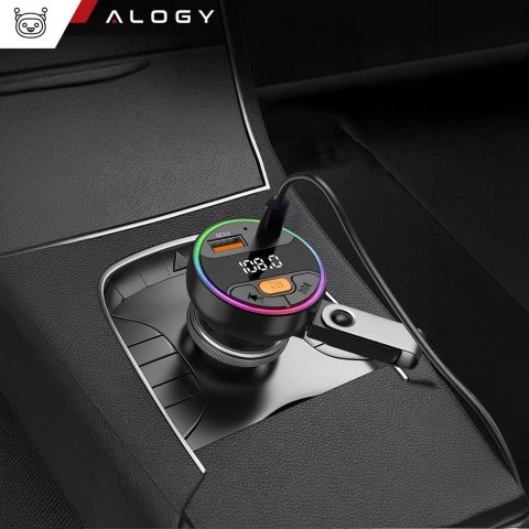 Alogy Transmiter samochodowy z Ładowarką Alogy PowerTune USB-A USB-C szybkie ładowanie PowerDelivery PD30W Quick Charge QC3.0 Czarny Alogy Transmiter samochodowy z Ładowarką Alogy PowerTune USB-A USB-C szybkie ładowanie PowerDelivery PD30W Quick Charge QC3.0 Czarny