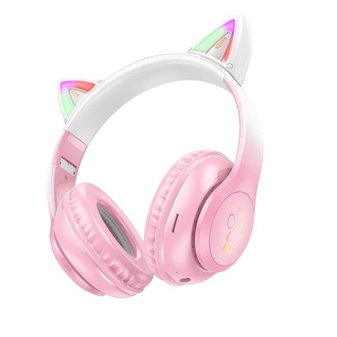 Hoco Słuchawki bezprzewodowe nauszne Bluetooth HOCO W42 Kocie Uszy Kwiat Wiśni
