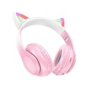 Hoco Słuchawki bezprzewodowe nauszne Bluetooth HOCO W42 Kocie Uszy Kwiat Wiśni