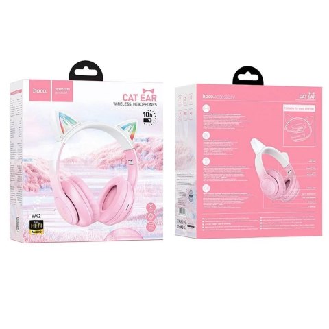 Hoco Słuchawki bezprzewodowe nauszne Bluetooth HOCO W42 Kocie Uszy Kwiat Wiśni Hoco Słuchawki bezprzewodowe nauszne Bluetooth HOCO W42 Kocie Uszy Kwiat Wiśni