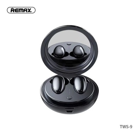 Remax Słuchawki bezprzewodowe Bluetooth 5.0 z Etui, Lusterkiem, Czarne REMAX TWS-9 Remax Słuchawki bezprzewodowe Bluetooth 5.0 z Etui, Lusterkiem, Czarne REMAX TWS-9