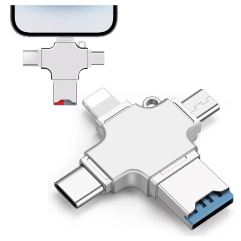 Alogy Czytnik kart SD Alogy SmartRead Pro 4w1 adapter USB3.0 do TF / Lightning / USB-C / micro USB Alogy Czytnik kart SD Alogy SmartRead Pro 4w1 adapter USB3.0 do TF / Lightning / USB-C / micro USB