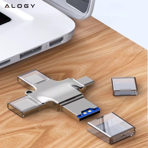 Alogy Czytnik kart SD Alogy SmartRead Pro 4w1 adapter USB3.0 do TF / Lightning / USB-C / micro USB Alogy Czytnik kart SD Alogy SmartRead Pro 4w1 adapter USB3.0 do TF / Lightning / USB-C / micro USB