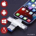 Alogy Czytnik kart SD Alogy SmartRead Pro 4w1 adapter USB3.0 do TF / Lightning / USB-C / micro USB