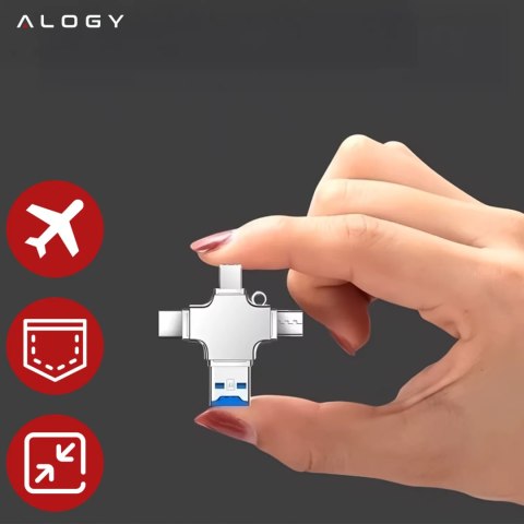 Alogy Czytnik kart SD Alogy SmartRead Pro 4w1 adapter USB3.0 do TF / Lightning / USB-C / micro USB Alogy Czytnik kart SD Alogy SmartRead Pro 4w1 adapter USB3.0 do TF / Lightning / USB-C / micro USB