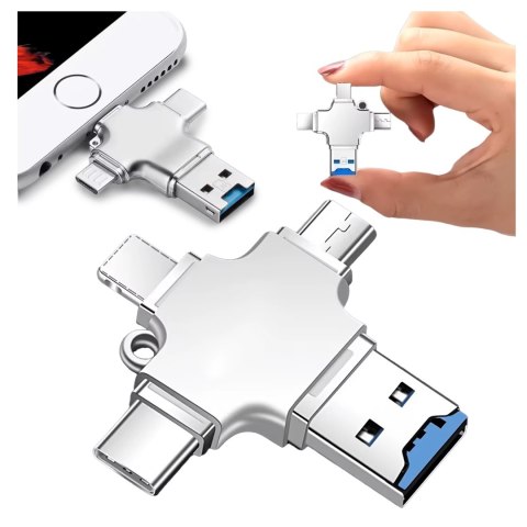 Alogy Czytnik kart SD Alogy SmartRead Pro 4w1 adapter USB3.0 do TF / Lightning / USB-C / micro USB Alogy Czytnik kart SD Alogy SmartRead Pro 4w1 adapter USB3.0 do TF / Lightning / USB-C / micro USB