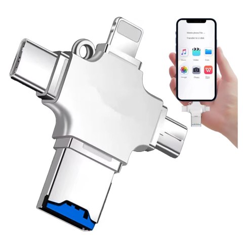 Alogy Czytnik kart SD Alogy SmartRead Pro 4w1 adapter USB3.0 do TF / Lightning / USB-C / micro USB Alogy Czytnik kart SD Alogy SmartRead Pro 4w1 adapter USB3.0 do TF / Lightning / USB-C / micro USB