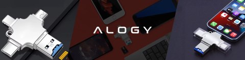 Alogy Czytnik kart SD Alogy SmartRead Pro 4w1 adapter USB3.0 do TF / Lightning / USB-C / micro USB Alogy Czytnik kart SD Alogy SmartRead Pro 4w1 adapter USB3.0 do TF / Lightning / USB-C / micro USB