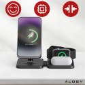 Alogy Ładowarka indukcyjna 3w1 składana Alogy MagCharge Foldable Pro do MagSafe do Apple iPhone Watch AirPods Czarna