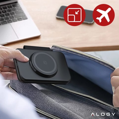 Alogy Ładowarka indukcyjna 3w1 składana Alogy MagCharge Foldable Pro do MagSafe do Apple iPhone Watch AirPods Czarna Alogy Ładowarka indukcyjna 3w1 składana Alogy MagCharge Foldable Pro do MagSafe do Apple iPhone Watch AirPods Czarna